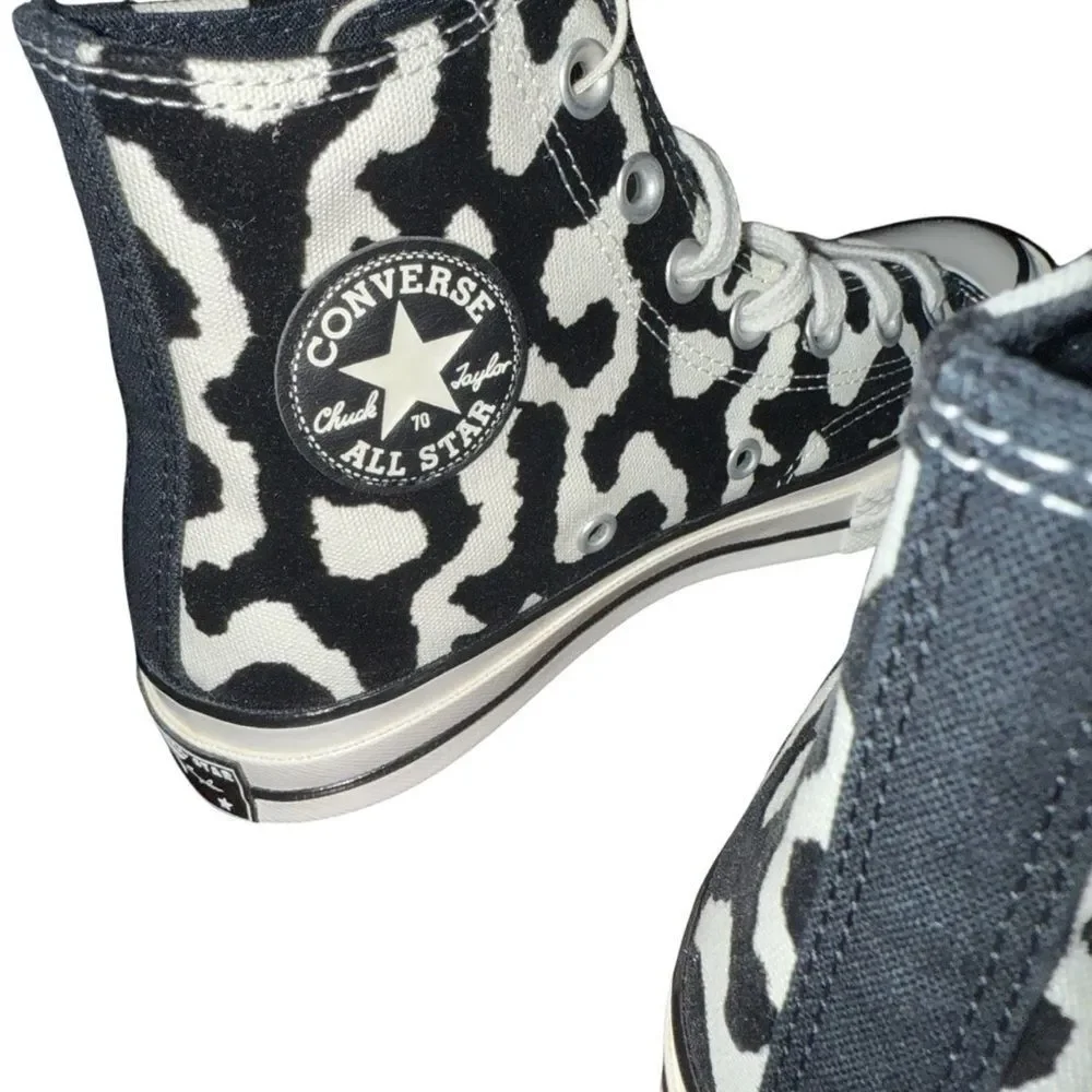 New Women CONVERSE Chuck 70 HI Leopard Remix Black A12350C Size 6 - Picture 4 of 8